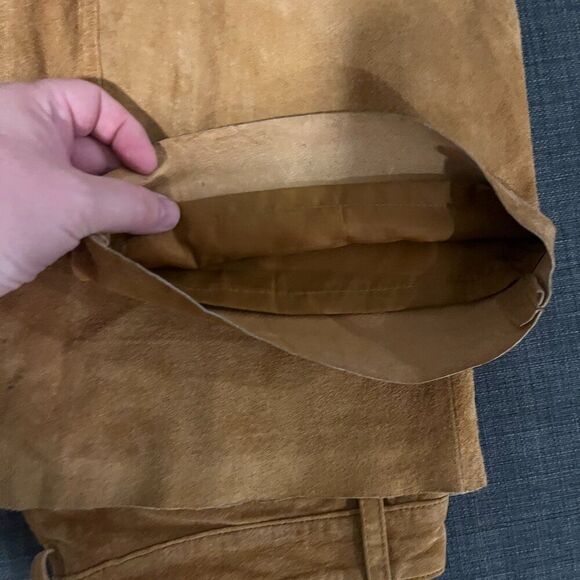 Vintage Express World Brand Suede Leather Pants - Size 7/8 - Tan Bootcut Western - Picture 7 of 7